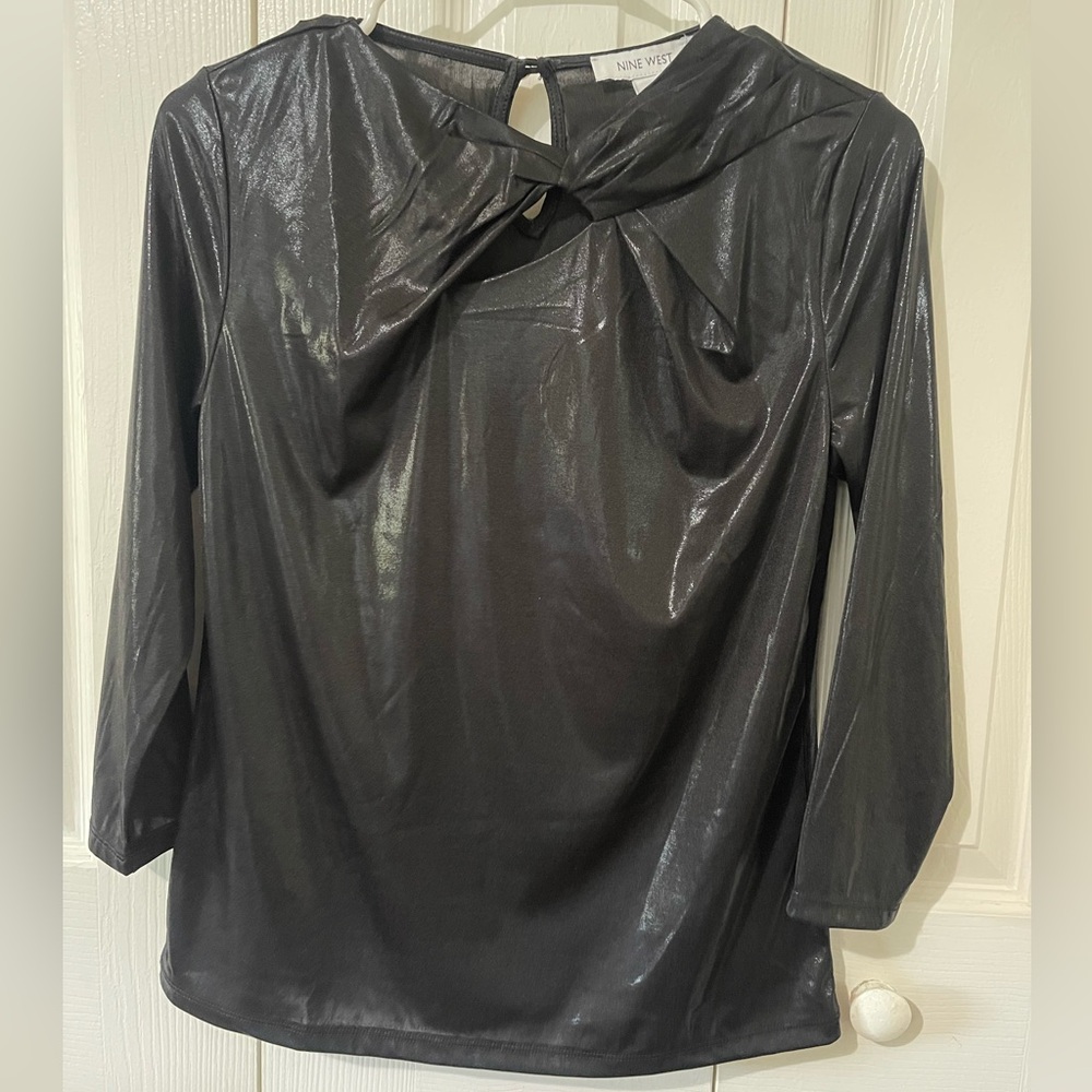 Nine West Black Shimmer Women's Top